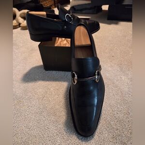 Gucci Black Leather Men's Slip-On Loafers